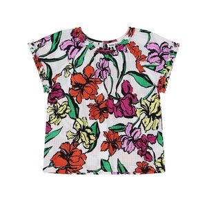 NWT Roller Rabbit Baby Girls Jorales Hawaiian Print Cap Sleeve Top